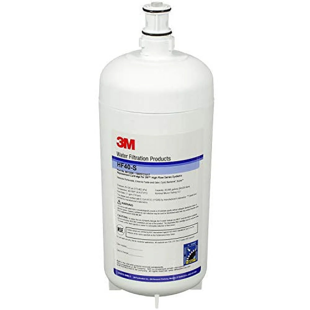 3M liquid Filtration Replacement Cartridge for Commercial Ice Maker Machines HF40-S for High Flow Series ICE140-S, Reduces Bacteria, Sediment, Chlorine Taste and Odor, Cysts, Inhibits Scale