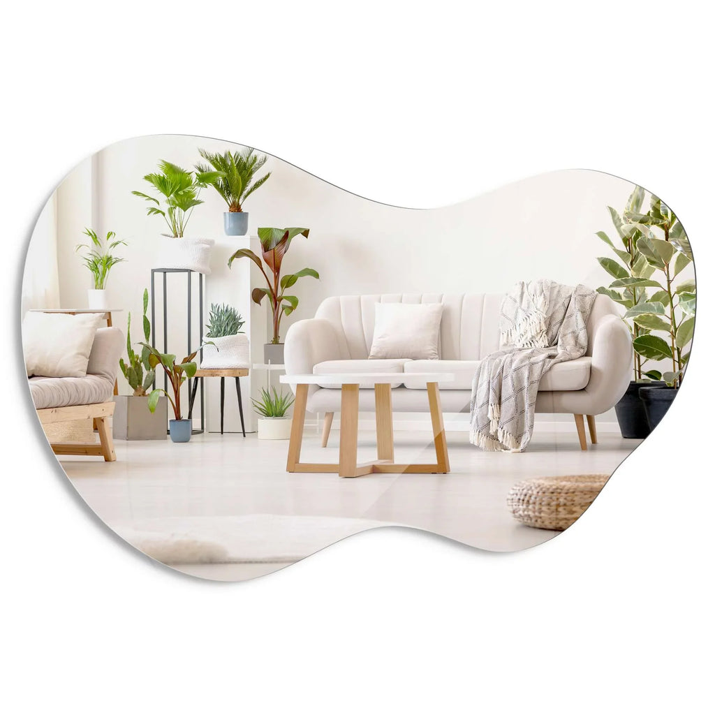 24" x 36" Asymmetrical Irregular Wall Mirror - Hotel premium Craftsmanship with Abstract Frameless Shape - HD Clarity Reflection - Mount from Multiple Directions by Barnyard Designs