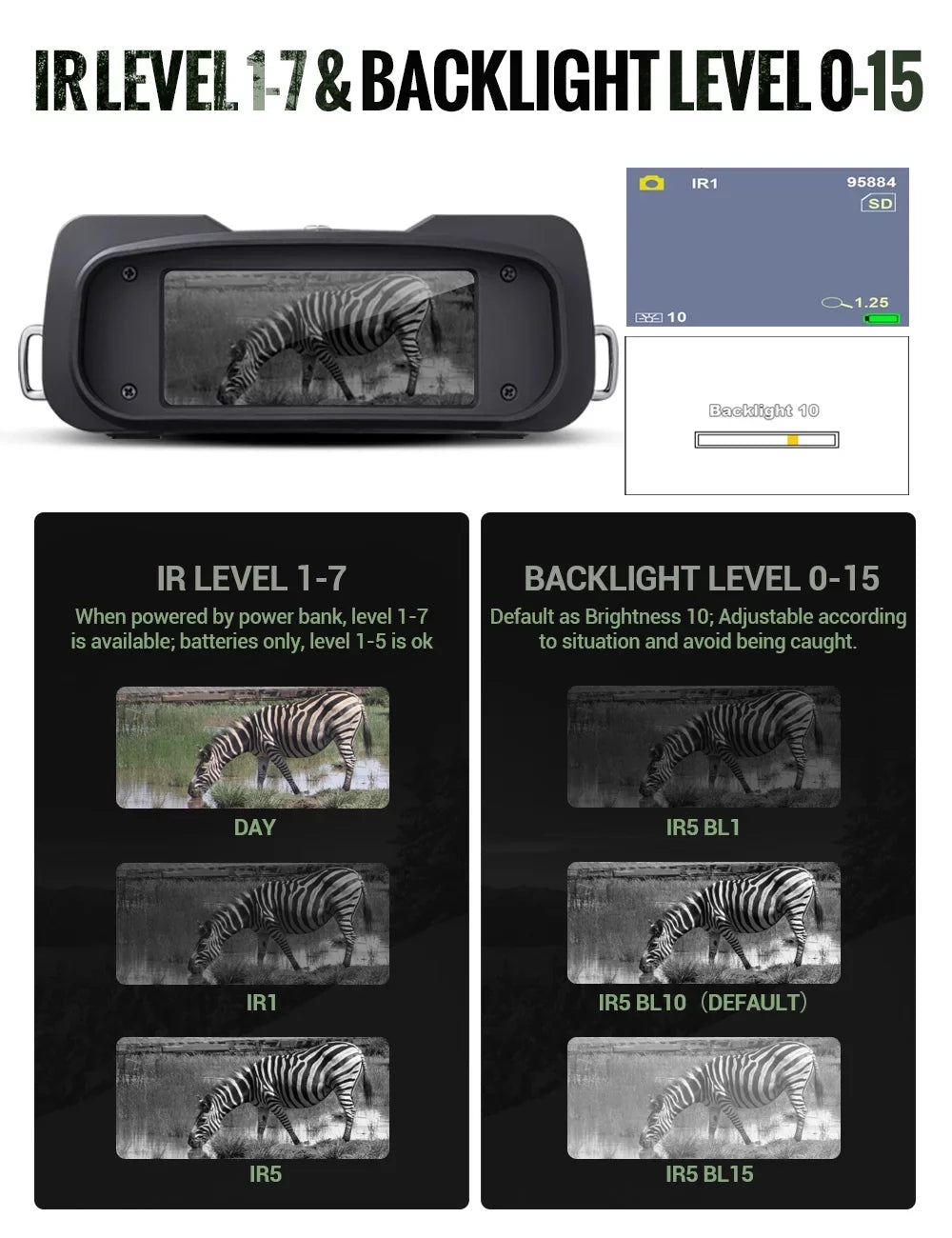 LAKWAR 10.8 x 31mm Night Vision Binoculars for Total Darkness with 64G TF Card Infrared Digital Night Vision Binocular with Large Viewing Screen Hunting Binoculars for Day and Night