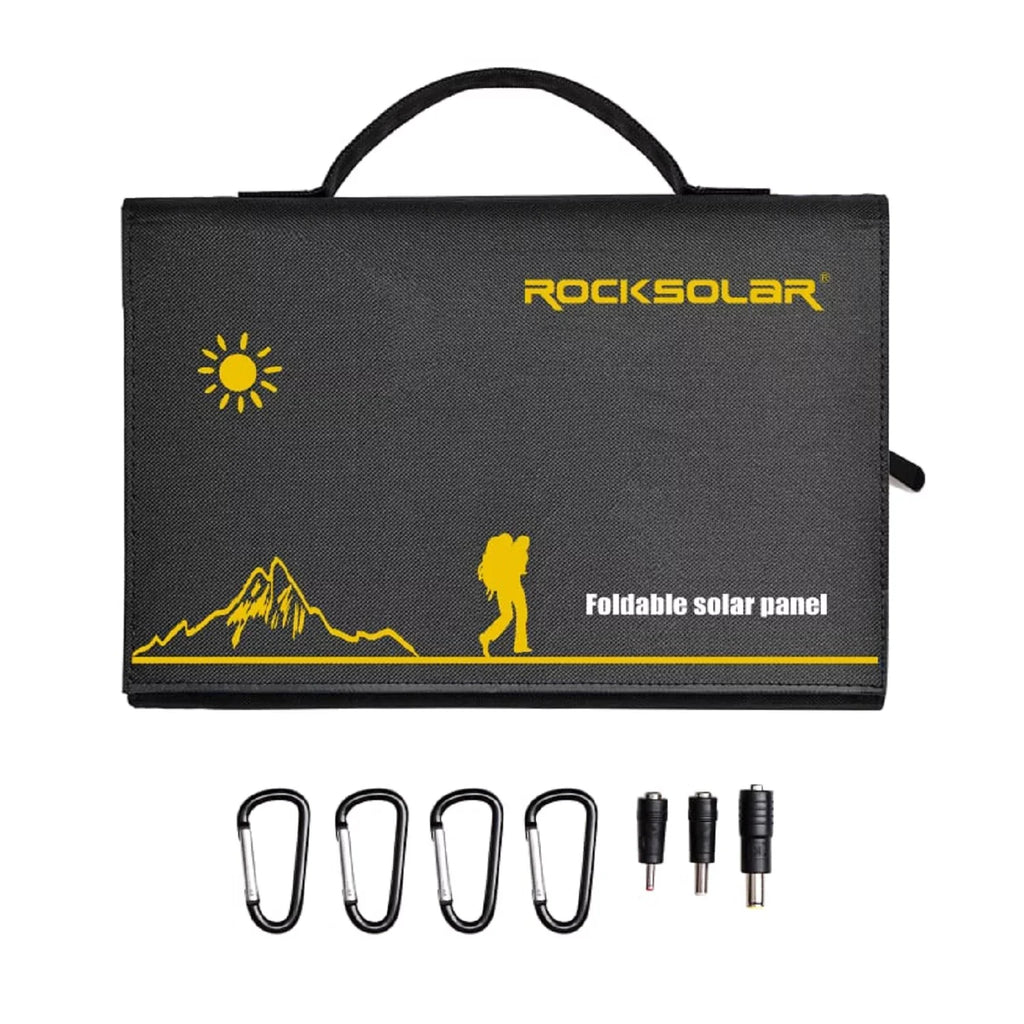 ROCKSOLAR 60W 12V Foldable Solar Panel, Portable USB Solar Battery Charger
