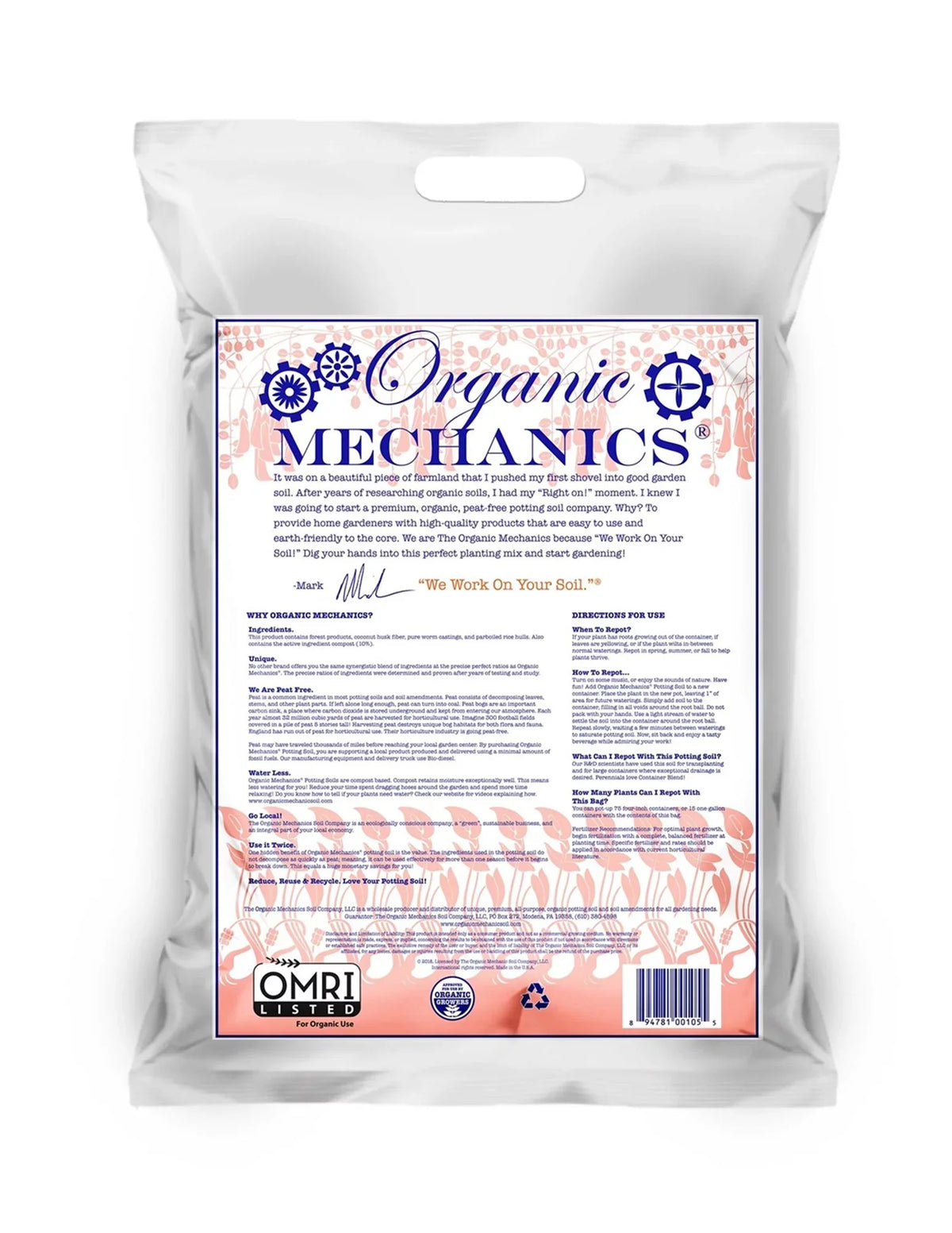 Organic Mechanics All Purpose Peat Free Container Blend Potting Soil, 2 cu ft