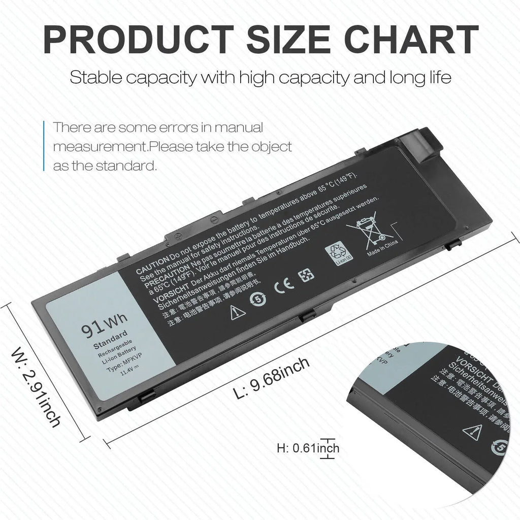 MFKVP Battery For  Precision 7520 7720 7510 7710 17-7710 T05W1 M28DH 0FNY7