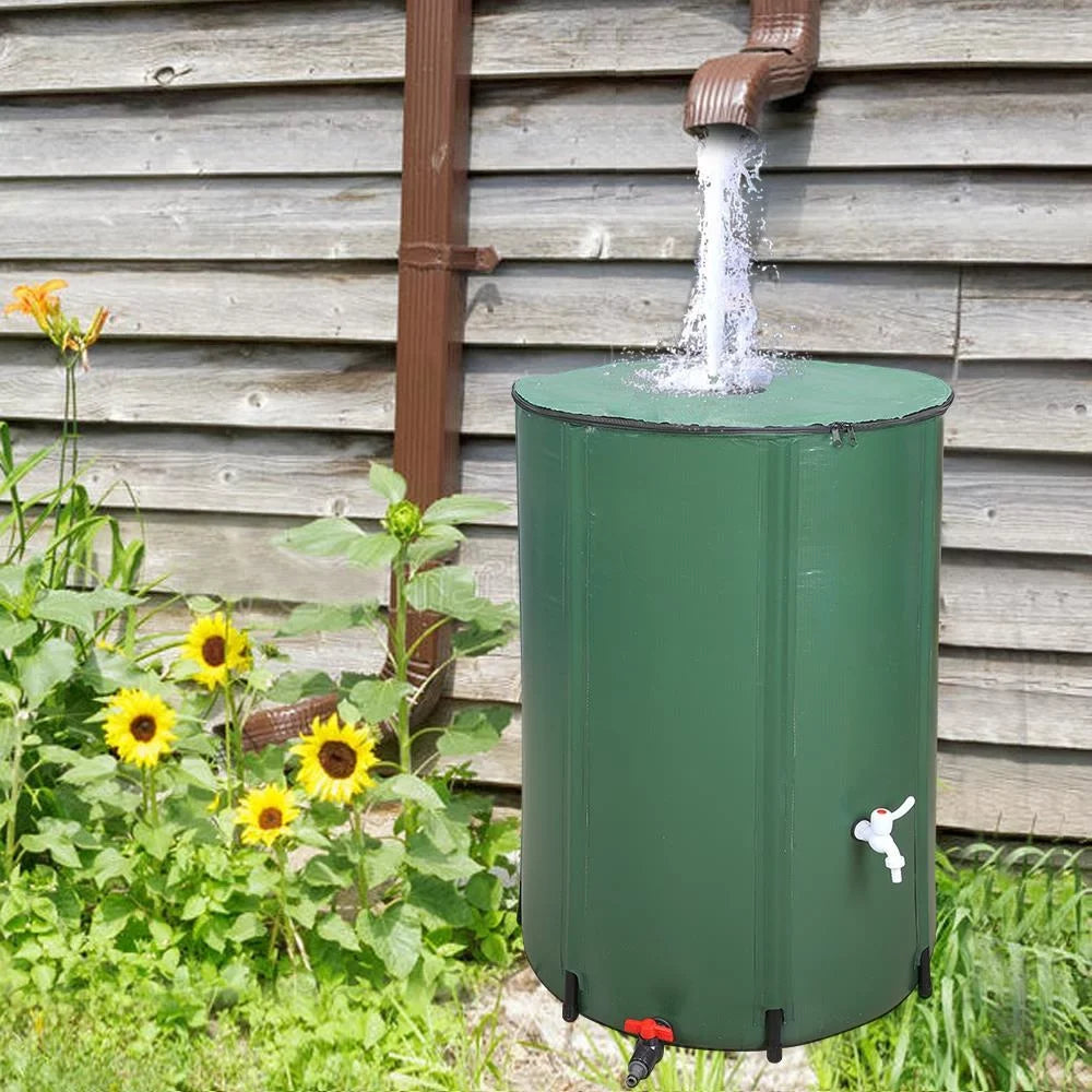 Winado Portable 100 Gallon Rain Barrel Patio aqua Storage Barrel Green