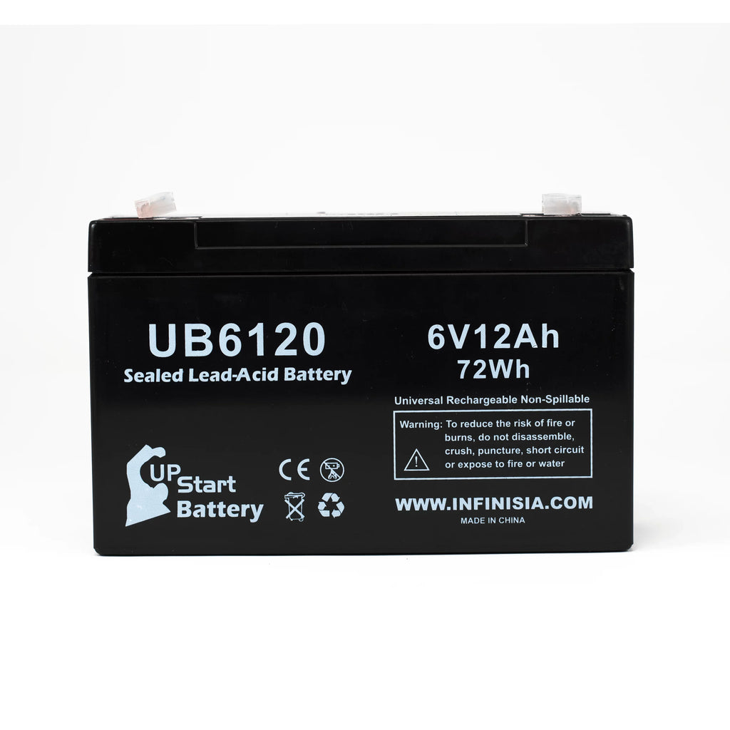 5x Pack - appropriate Tripp-Lite 850 Battery - Replacement UB6120 Universal Sealed Lead Acid Battery (6V, 12Ah, 12000mAh, F1 Terminal, AGM, SLA) - Includes 10 F1 to F2 Terminal Adapters