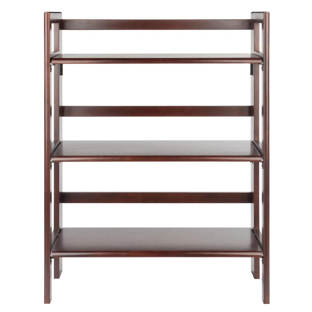 Winsome Wood Terry 3-Tier Foldable Shelf, Stackable, Walnut Finish