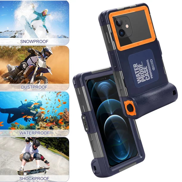 UrbanX Professional [15m/50ft] Swimming Diving Surfing Snorkeling Photo Video Waterproof Protective Case Underwater Housing for Ulefone Armor X9 And all Phones Up to 6.9 Inch LCD with Lanyard