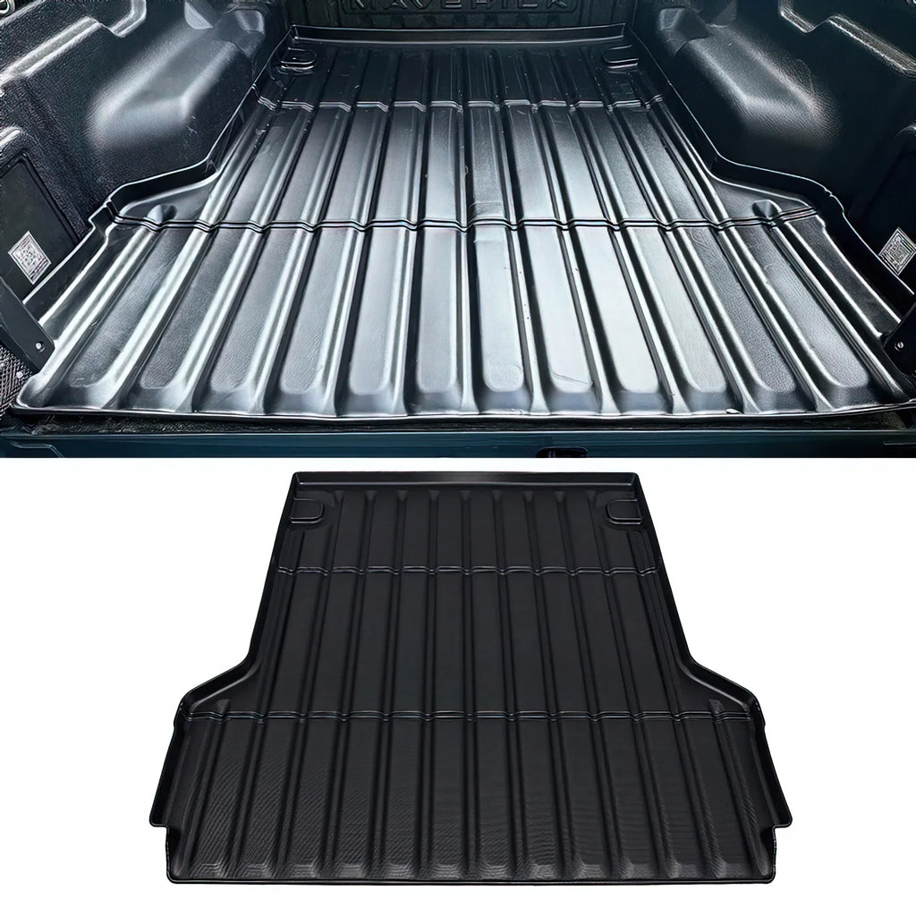 Ikon Motorsports Truck Bed Mat matching With 2022-2024  Maverick, Black Rear Storage Floor Liner TPE Pickup Cargo Guard All elements 3D Heavy Duty Trunk Flooring Protector wrap