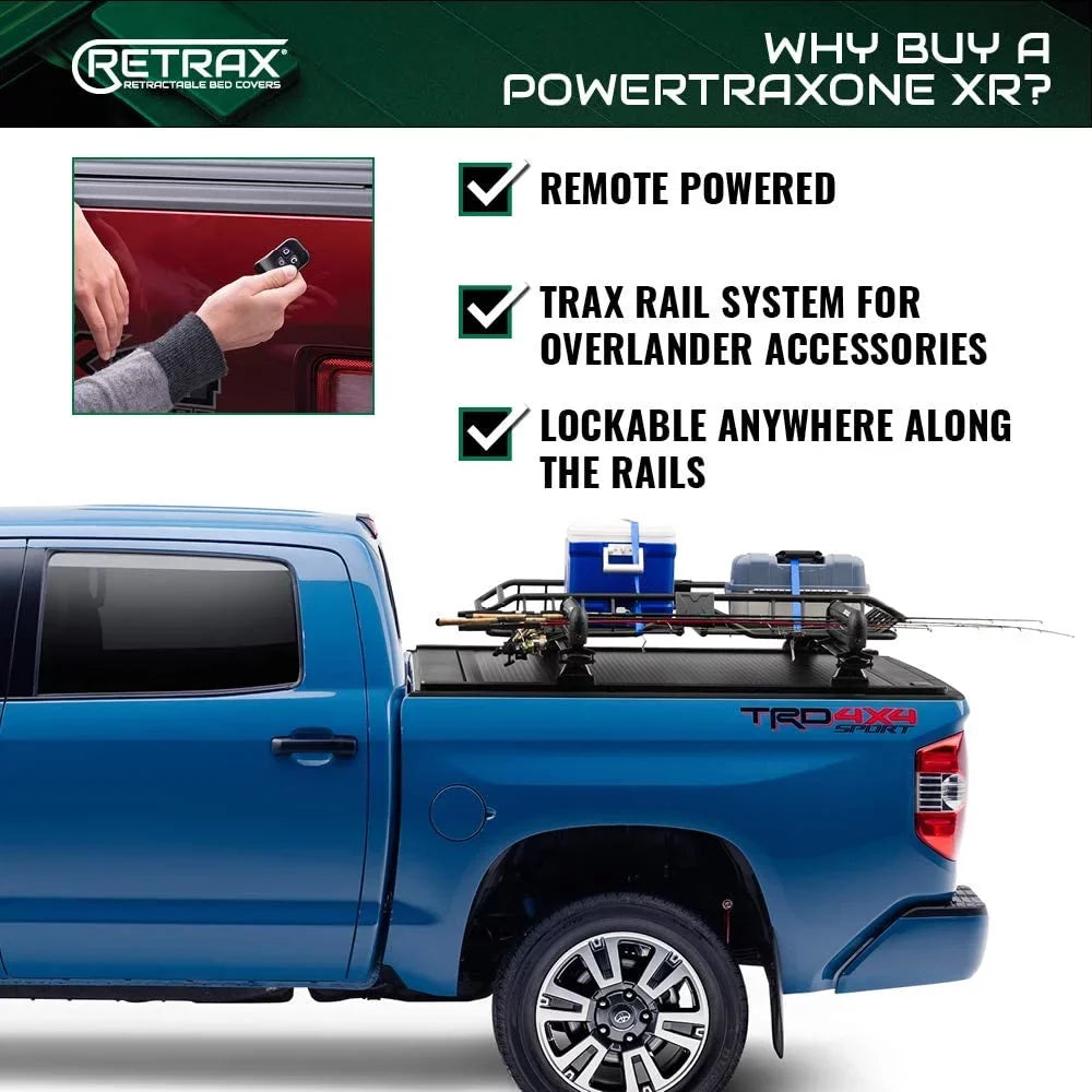 Retrax By Realtruck PowertraxONE XR Retractable Truck Bed Tonneau wrap | T-70860 | appropriate With Select 2022-2023  Tundra w/o Deck Rail System 5' 7" Bed (66.7")
