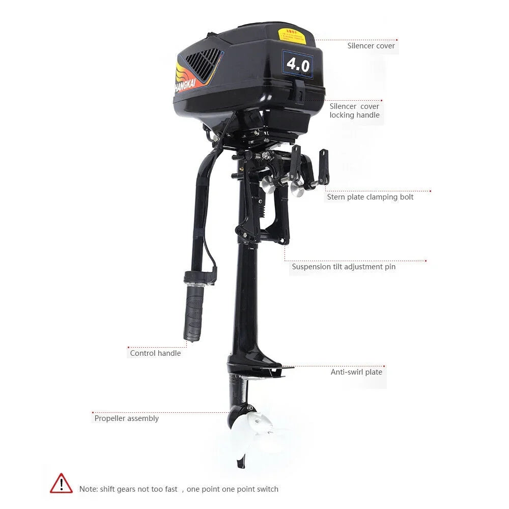 Miumaeov Outboard Motor Electric vessel Engine 4HP 48V 1000W Heavy Duty Outboard Fishing vessel Motor Engine Outboard CDI Mount Electric Outboard Motor for Inflatable Boats Fishing Boats