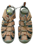 Eddie Bauer Men's Troy Cinch Cord Leather Sandals (Dark Brown, 9)
