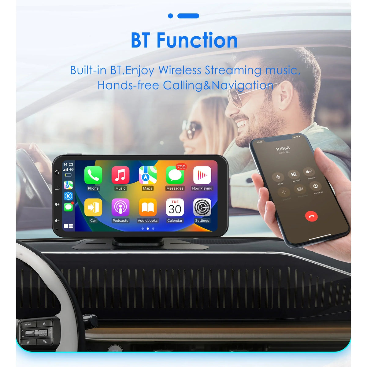 Ossuret 6.25" Touchscreen Bluetooth 360° Adjustable Car Stereo Radio Receiver GPS Navigation Audio With Wireless  Carplay Android Auto Support Backup Camera