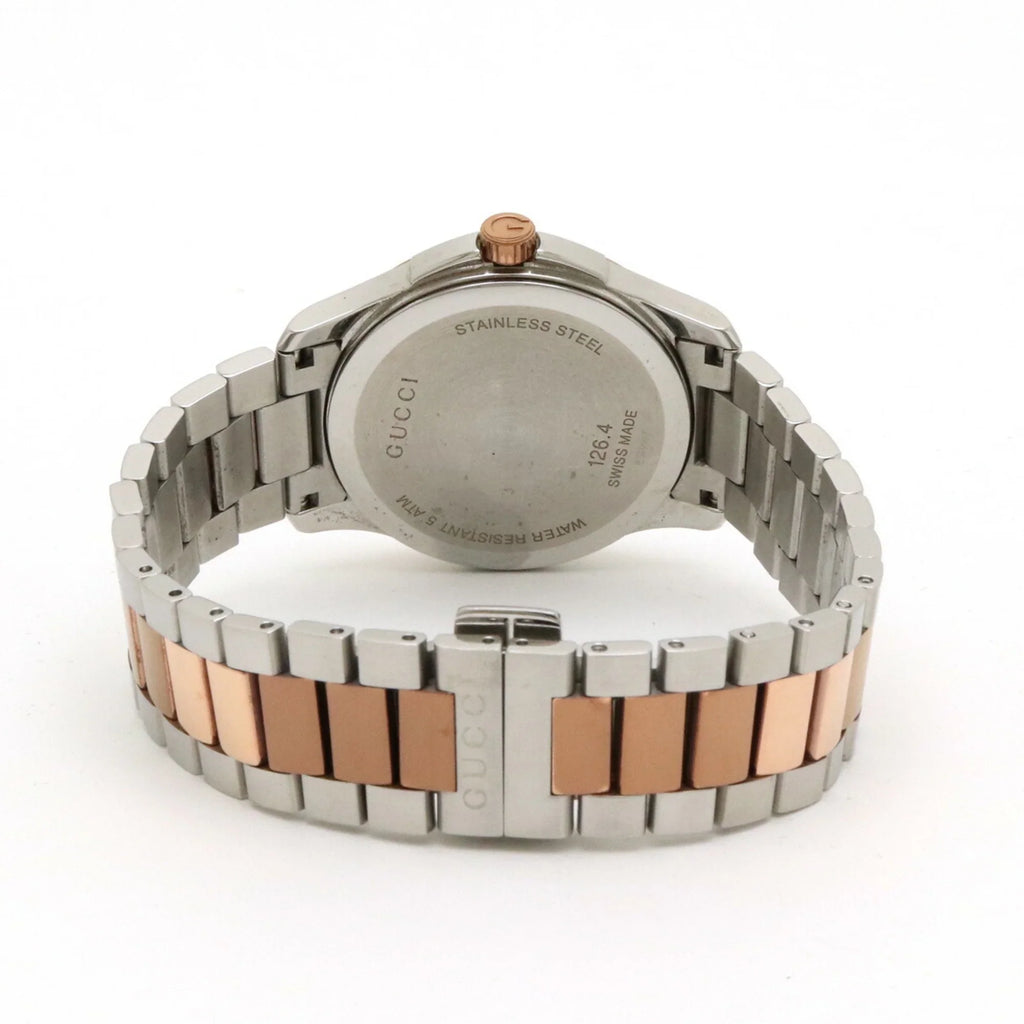 Pre-Owned GUCCI G Timeless Collection Date SS PGPVD Silver Dial Men's Quartz Watch YA126447 126.4 (Good)