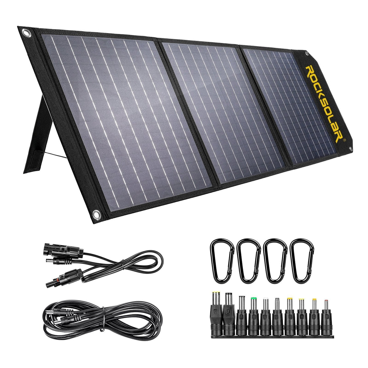 ROCKSOLAR 60W 12V Foldable Solar Panel, Portable USB Solar Battery Charger