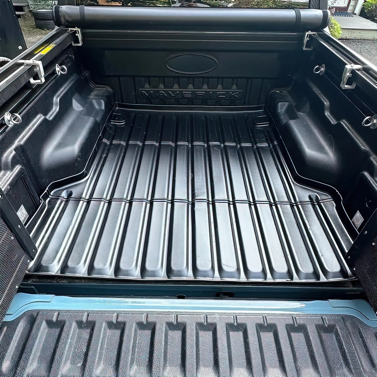 Ikon Motorsports Truck Bed Mat matching With 2022-2024  Maverick, Black Rear Storage Floor Liner TPE Pickup Cargo Guard All elements 3D Heavy Duty Trunk Flooring Protector wrap
