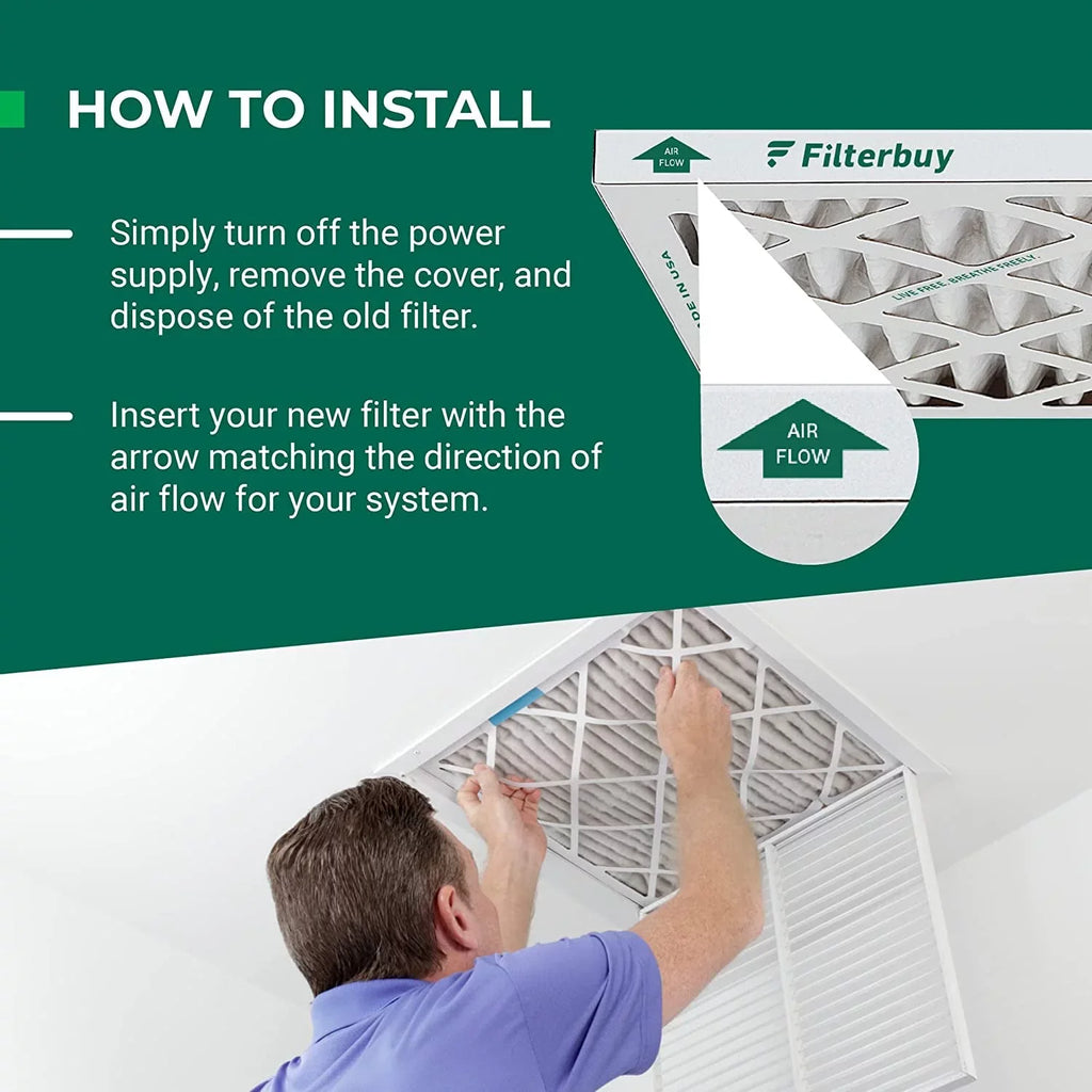 Filterbuy 16x36x1 MERV 8 Pleated HVAC AC Furnace Air Filters (3-Pack)