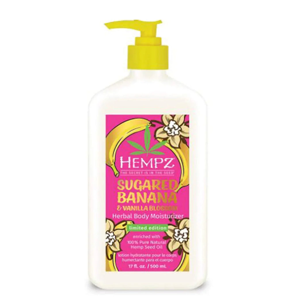 Sugared Banana & Vanilla Blossom Herbal Body Butter 17 Oz! Infused With Pure Natural Hemp Seed, Shea Butter And Vitamins! Hydrates, Soothe And Protects Skin! 100% Vegan Body Moisturizer! (17 oz)
