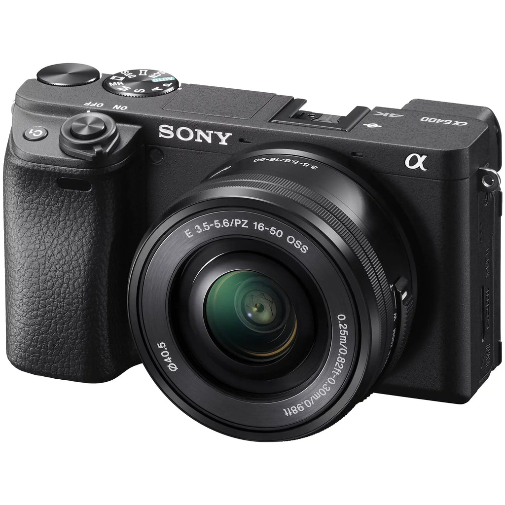 Alpha a6400 Mirrorless Digital Camera with E PZ 16-50mm OSS Lens, 128GB SanDisk Card, Tripod, Case, ZeeTech Accessory Bundle