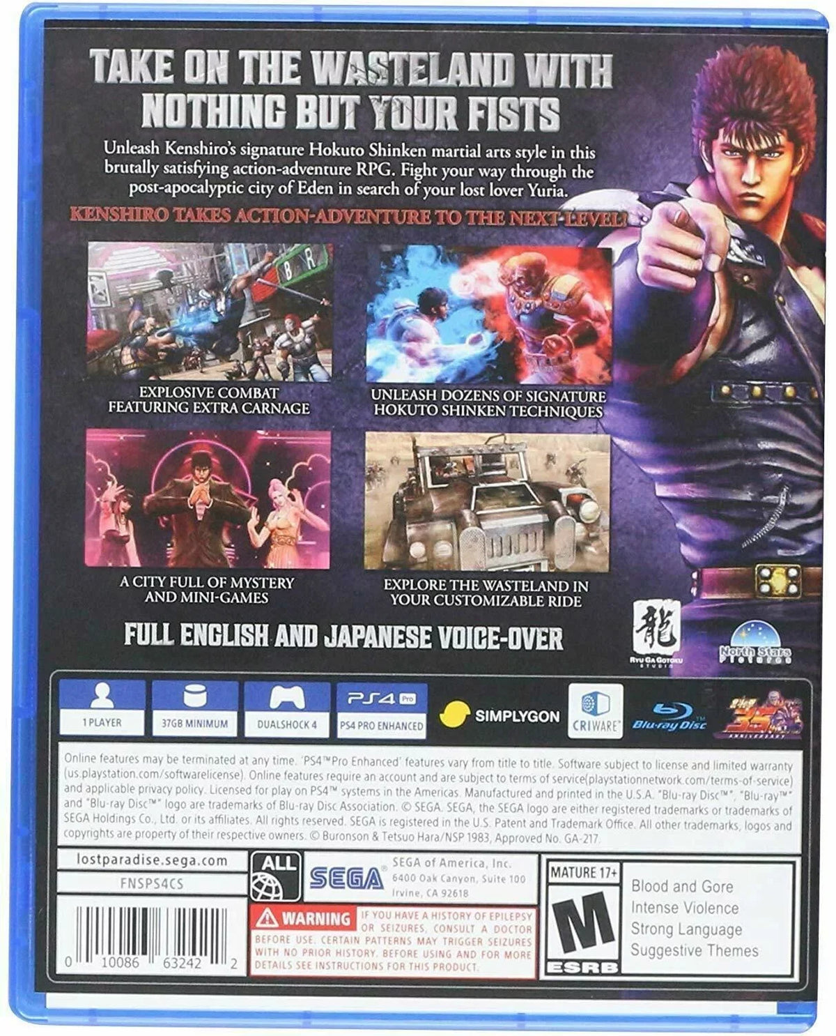 Fist of the North Star: Lost Paradise  PlayStation 4 PS4 [Action RPG] NEW