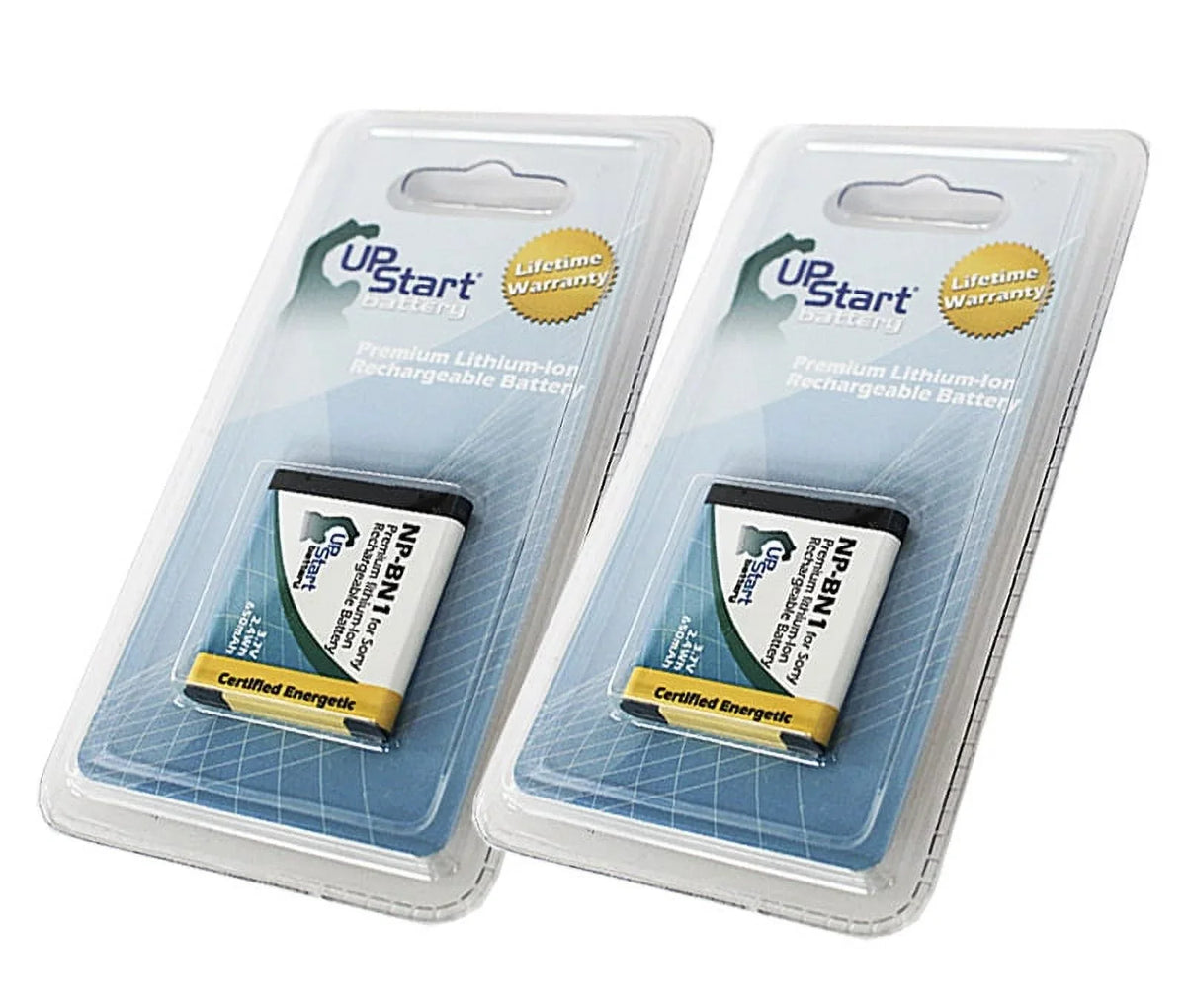 2x Pack - UpStart Battery  DSC-TX10 Battery - Replacement for  NP-BN1 Digital Camera Battery (650mAh, 3.7V, Lithium-Ion)