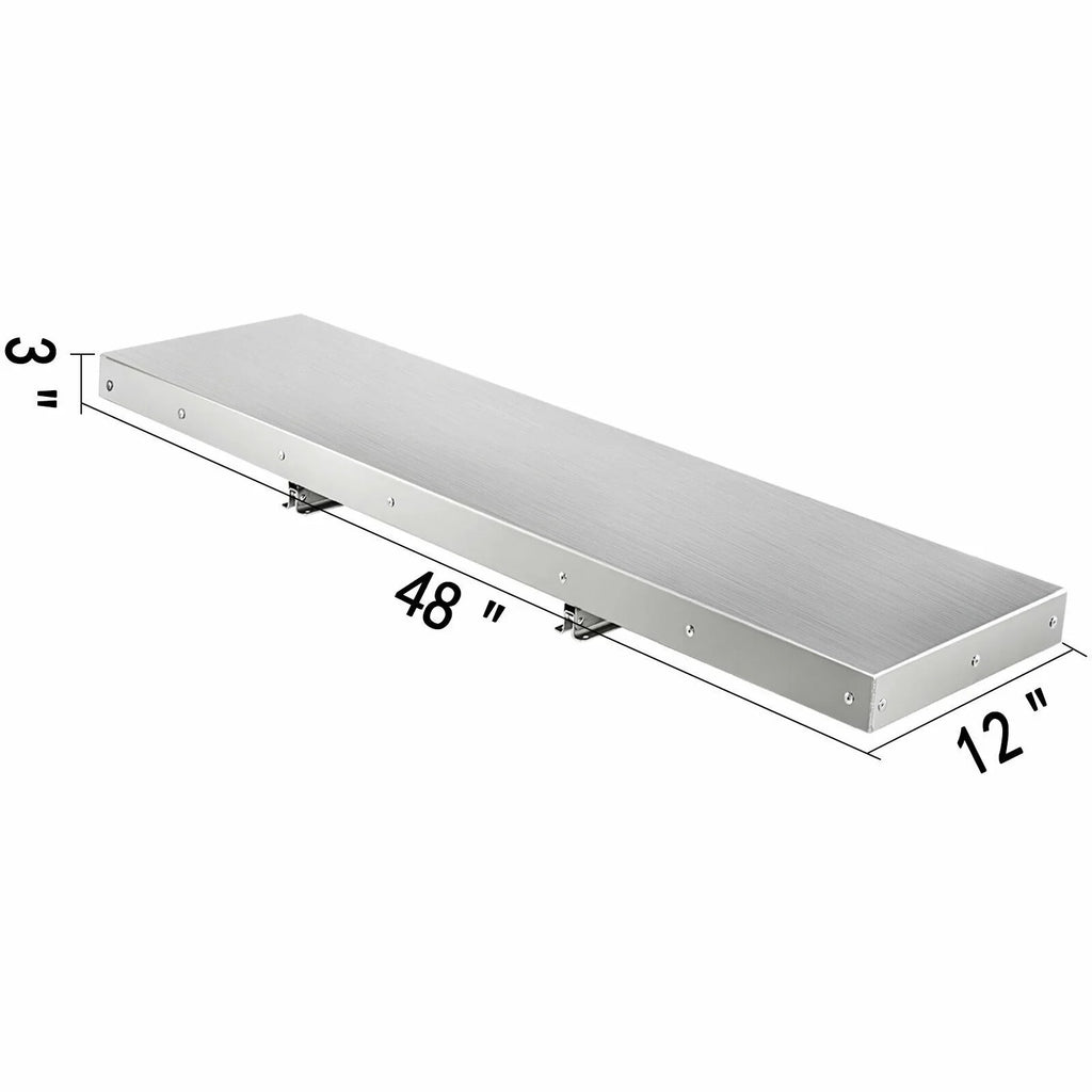 VEVOR Concession Shelf 48L x 12W inch Stainless Steel Drop Down Folding Serving Food Shelf Stand Serving for Concession Trailer Serving Window