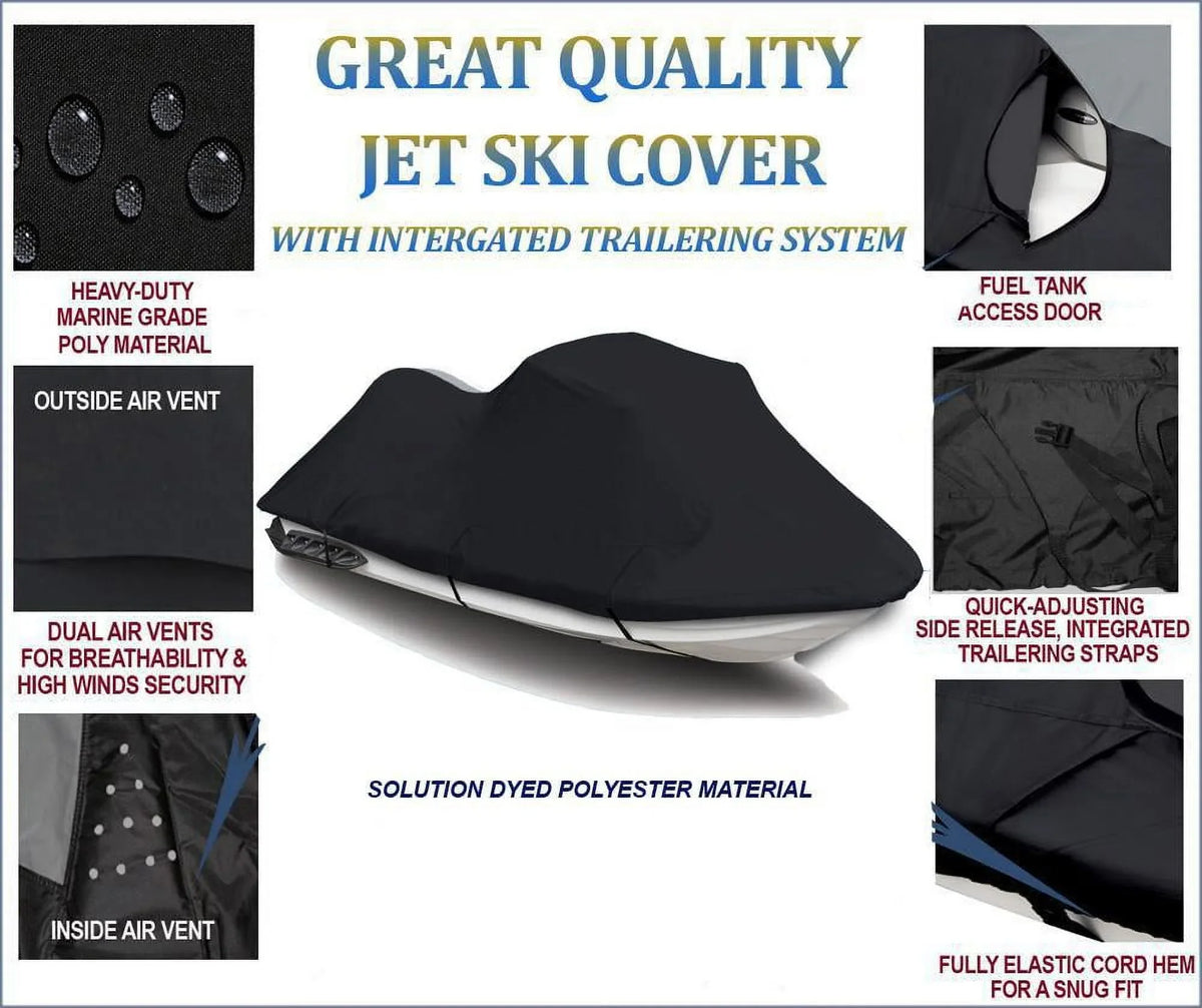 BLACK 600 DENIER JetSki shield appropriate for Yamaha Wave Runner XLT800 2002 2003 2004 Jet Ski PWC protector