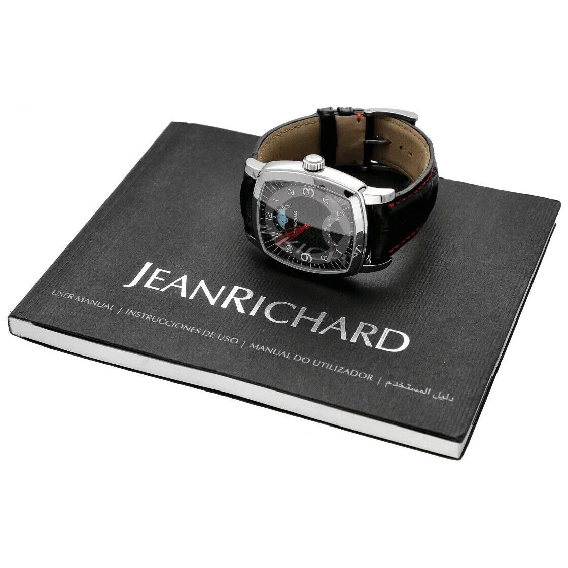 Jean Richard 46016 TV Screen XL Moonphase Steel Leather Automatic Men's Watch