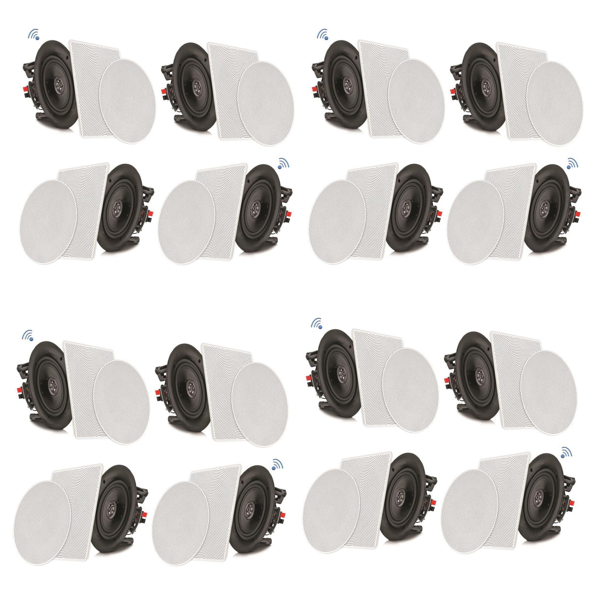 Pyle Audio 6.5 In 2 Way 200W Flush Mount Bluetooth Ceiling Wall Speakers, 4 Pack (4 Pack)
