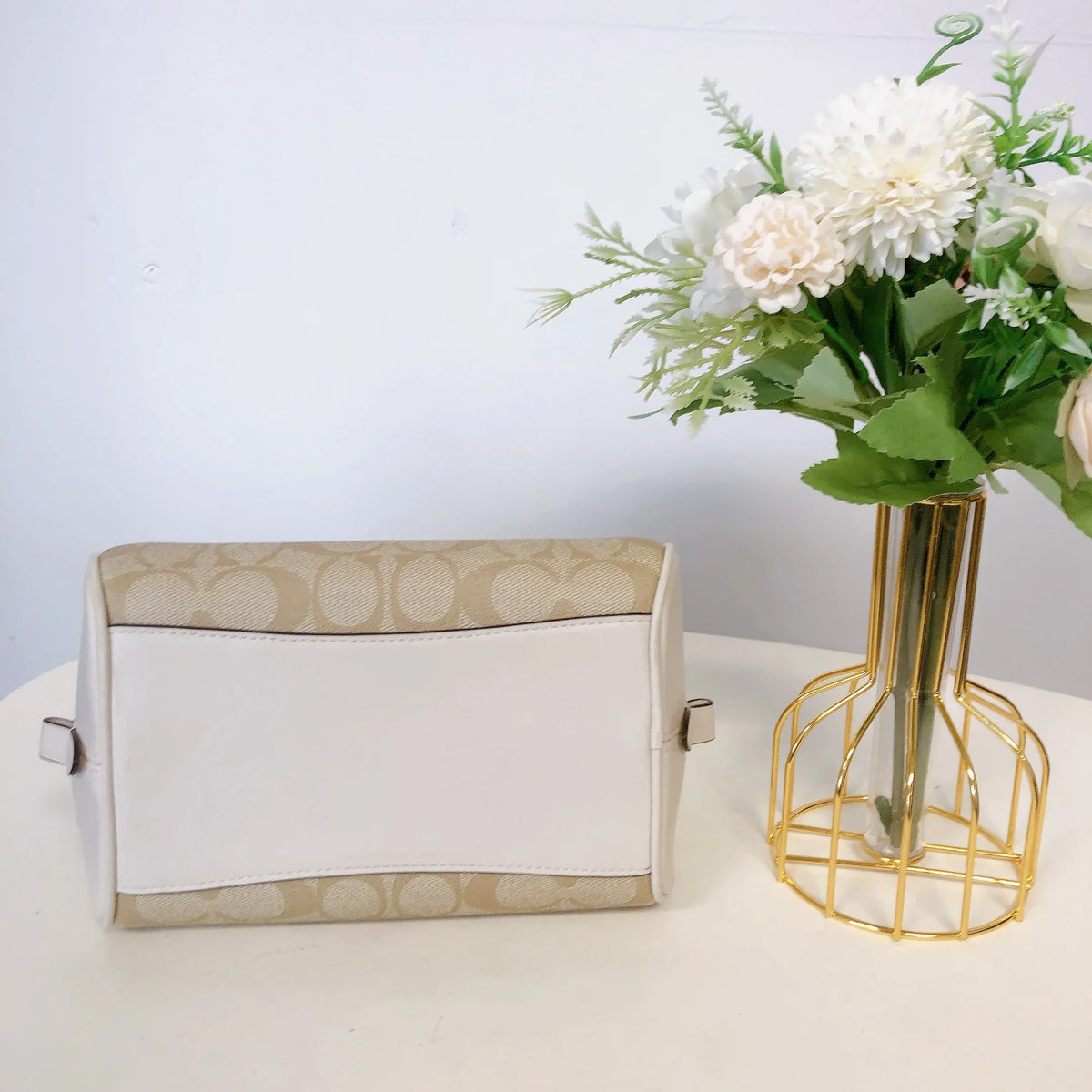Coach CA591 Sydney Satchel In Signature Canvas IN LIGHT KHAKI CHALK