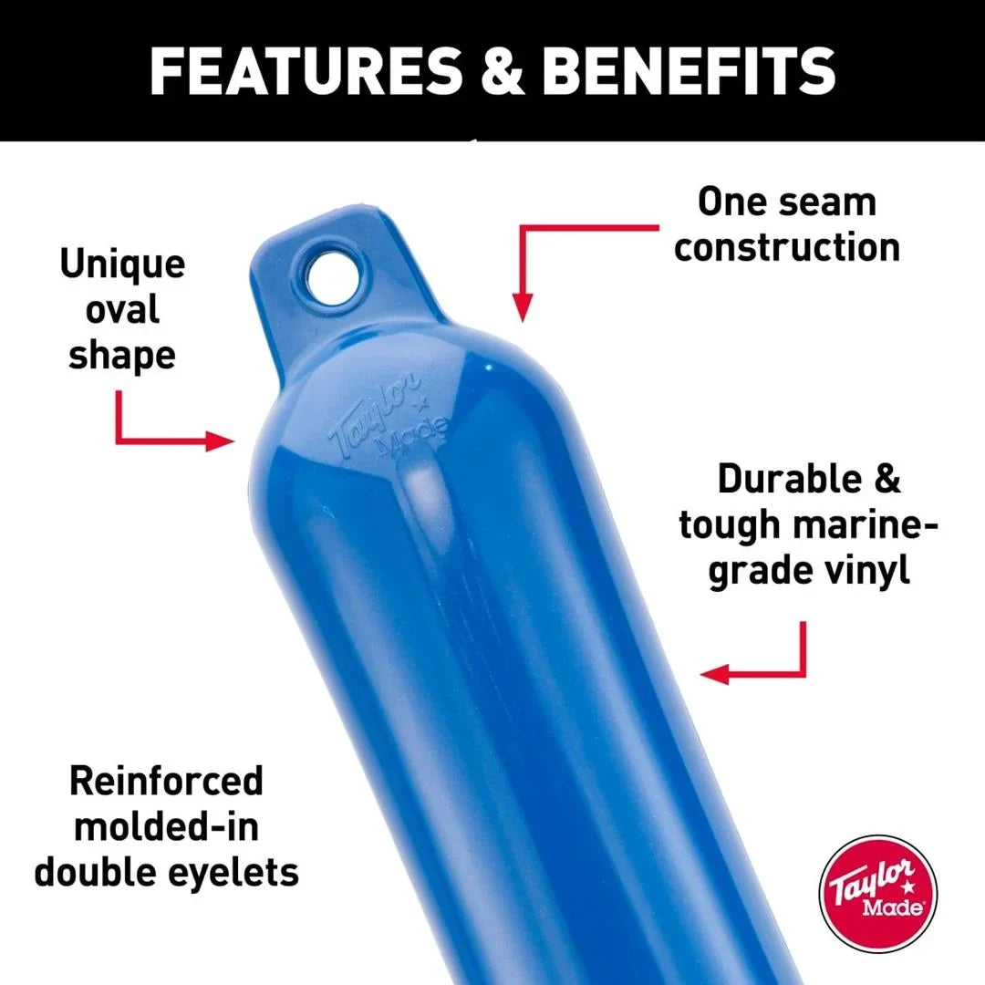 x 16 in.. Taylor Made 54327100 Hull Guard Inflatable Vinyl Fender - Blue - 4.5 in