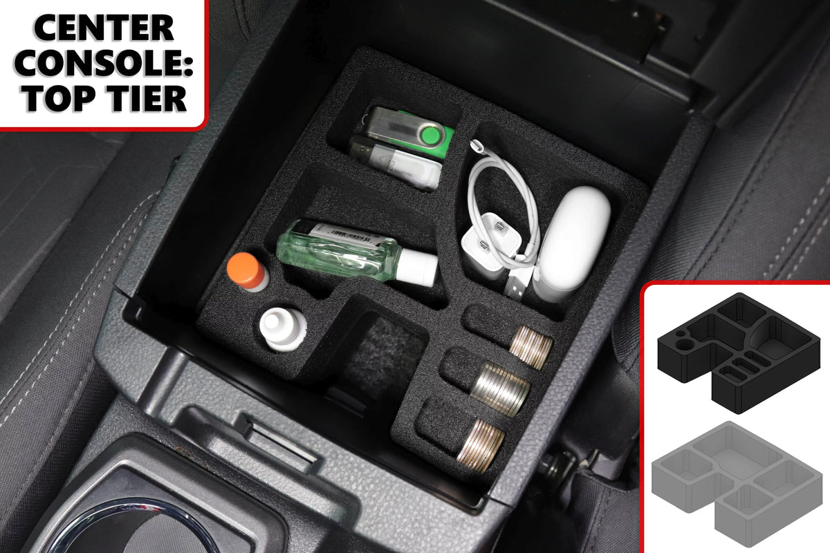 Red Hound Auto Center Console Organizer 2 Piece Set Vehicle Organizational System Inserts matching with  Tacoma 2016-2020 Black Anti-Rattle