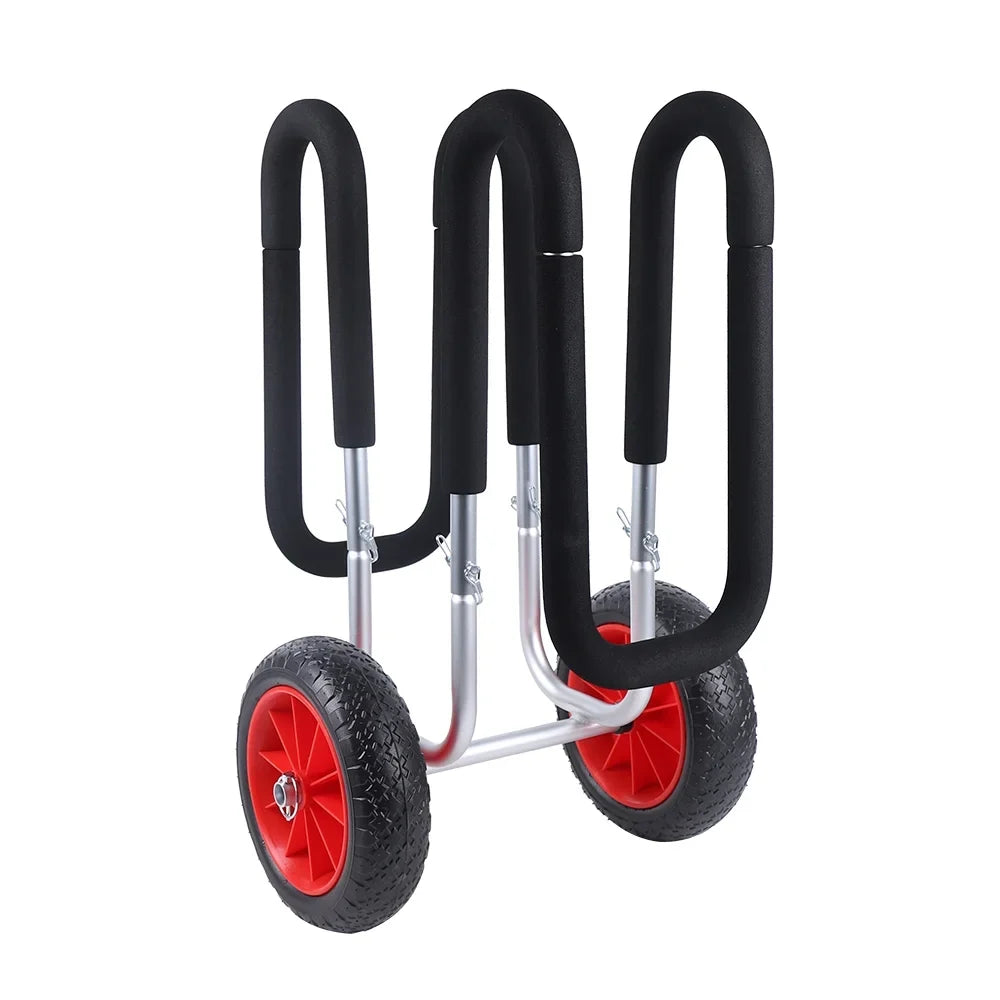 Portable Surfboard Beach Carrier Cart, Double SUP Airless Cart Beach Trailer, Aviation Aluminum Solid PU Wheel Stand-Up Paddle Board Veneer Cart