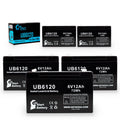5x Pack - appropriate Tripp-Lite 850 Battery - Replacement UB6120 Universal Sealed Lead Acid Battery (6V, 12Ah, 12000mAh, F1 Terminal, AGM, SLA) - Includes 10 F1 to F2 Terminal Adapters