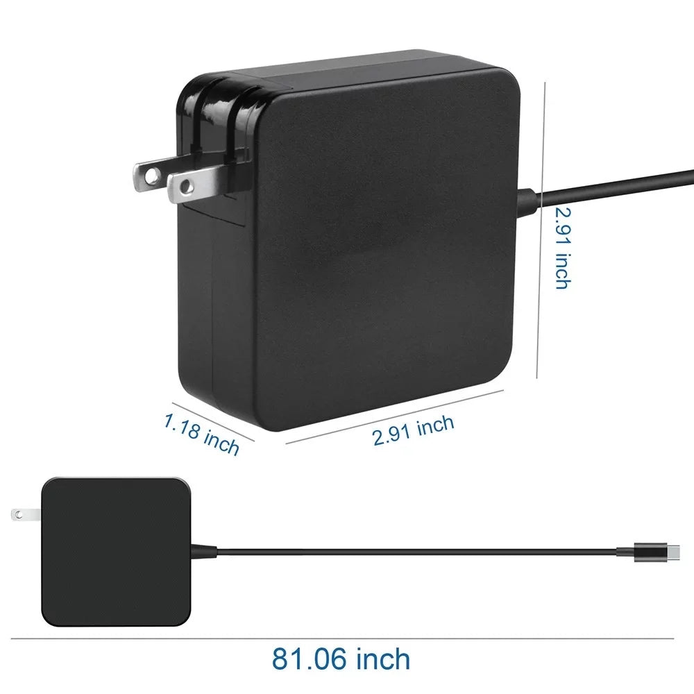 Aprelco USB Type-C 65W AC Adapter matching with  P51s T470 T470s T570 x270 Power Charger