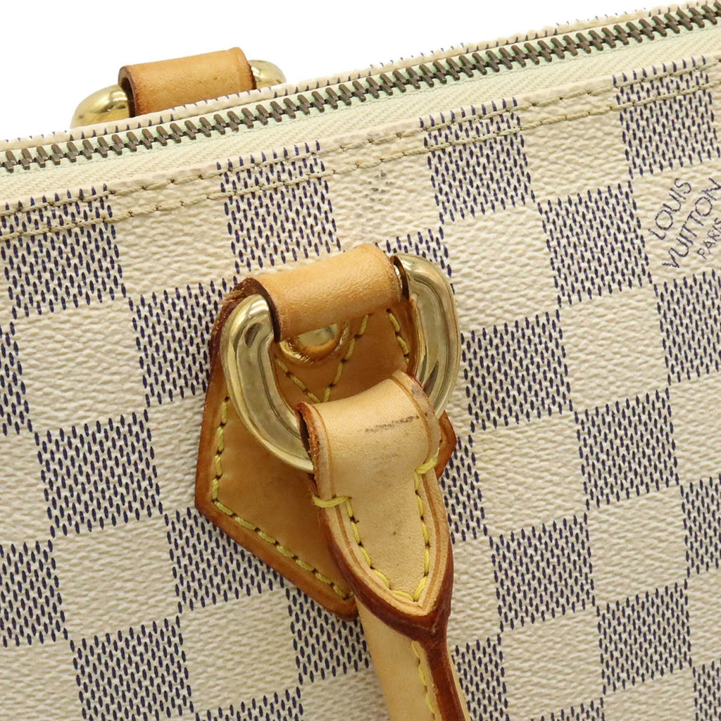 Authenticated Used LOUIS VUITTON Louis Vuitton Damier Azur Saleya PM Handbag Tote Bag Shoulder N51186