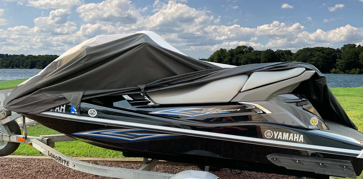 SUPER HEAVY-DUTY PWC JetSki wrap matching for Kawasaki STX-15F 2003-2017 Jet Ski Trailerable wrap Black/Grey