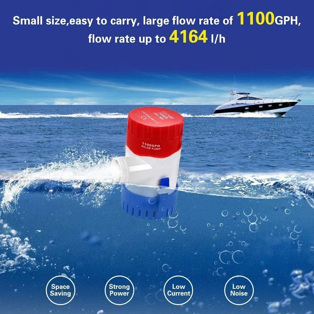 1100GPH 24V Electric Marine Submersible Bilge Sump aqua Pump for craft Yacht