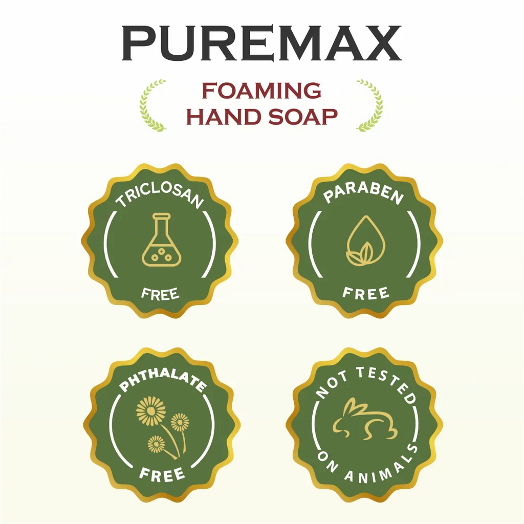 Puremax Foaming Hand Soap Lavender Refills with Essential Oils | Gentle, Moisturizing  128 fl oz