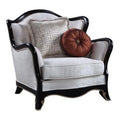 Nurmive Accent Chair with 2 Pillows, Beige Fabric. 43 x 41 x 41 in