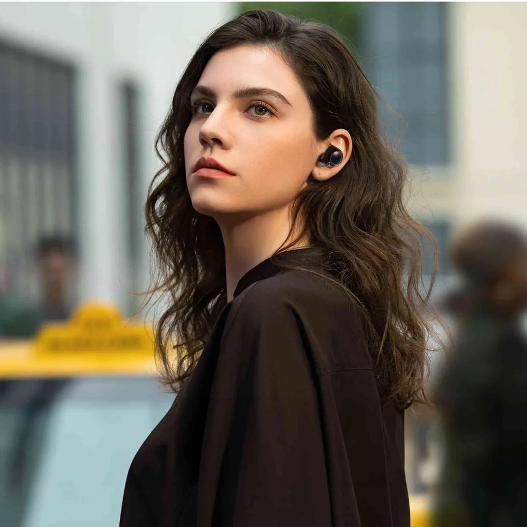 UrbanX True Wireless Bluetooth Earbuds + Charging Case, Black, Dual Connect, IPX5 aqua Resistance, Bluetooth 5.2 Connection, Balanced, Bass Boost matching with  Z6 Pro