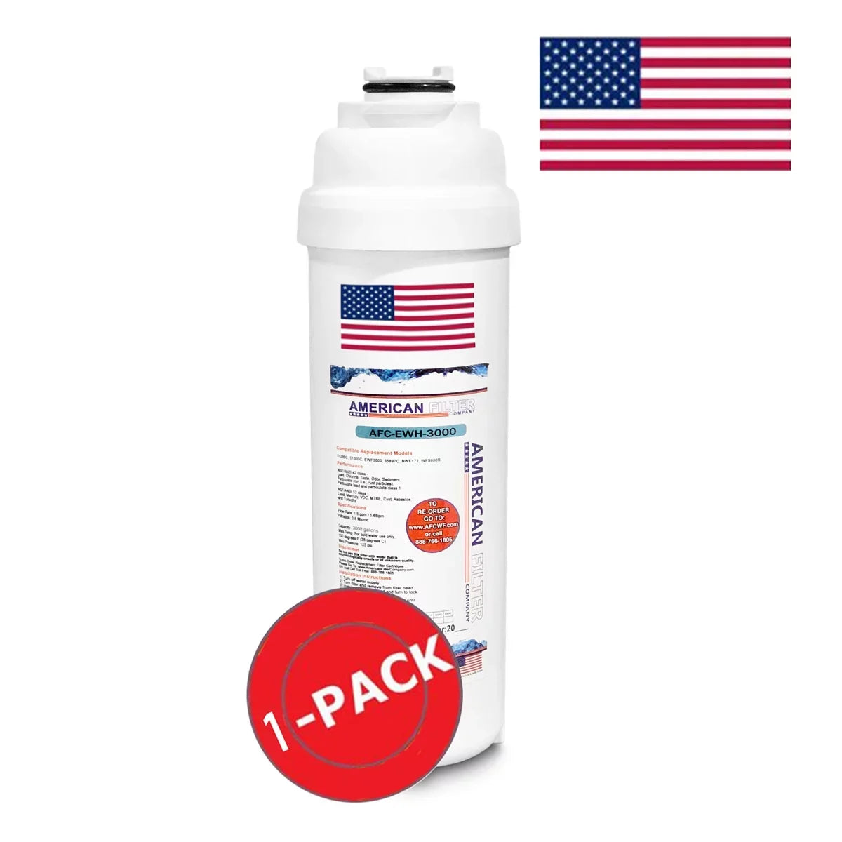 AFC Brand , aqua Fountain Filter , Model # AFC-EWH-3000 , appropriate with WaterSentry® HACG8BLPV-NF - 1 Filters - Made in U.S.A.
