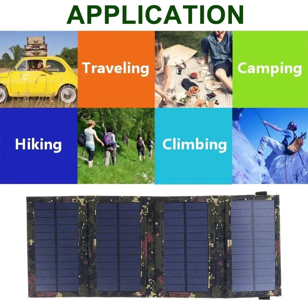 OnemayshipOnemayship Foldable Outdoor 80W USB Solar Panel Portable Phone Charger Camping Hiking Rechargeable Battery High superior