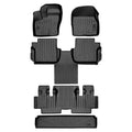 Floor Mats 3 Rows & Cargo Liner Behind 3rd Row Set for 2016-2021  Transit Connect, Black. SA0363-B0478-C0478-E0478 48 x 32 x 6 in