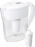 Brita Space Saver aqua Filter Pitcher with 1 Replacement Filter, White, 6 Cup Capacity