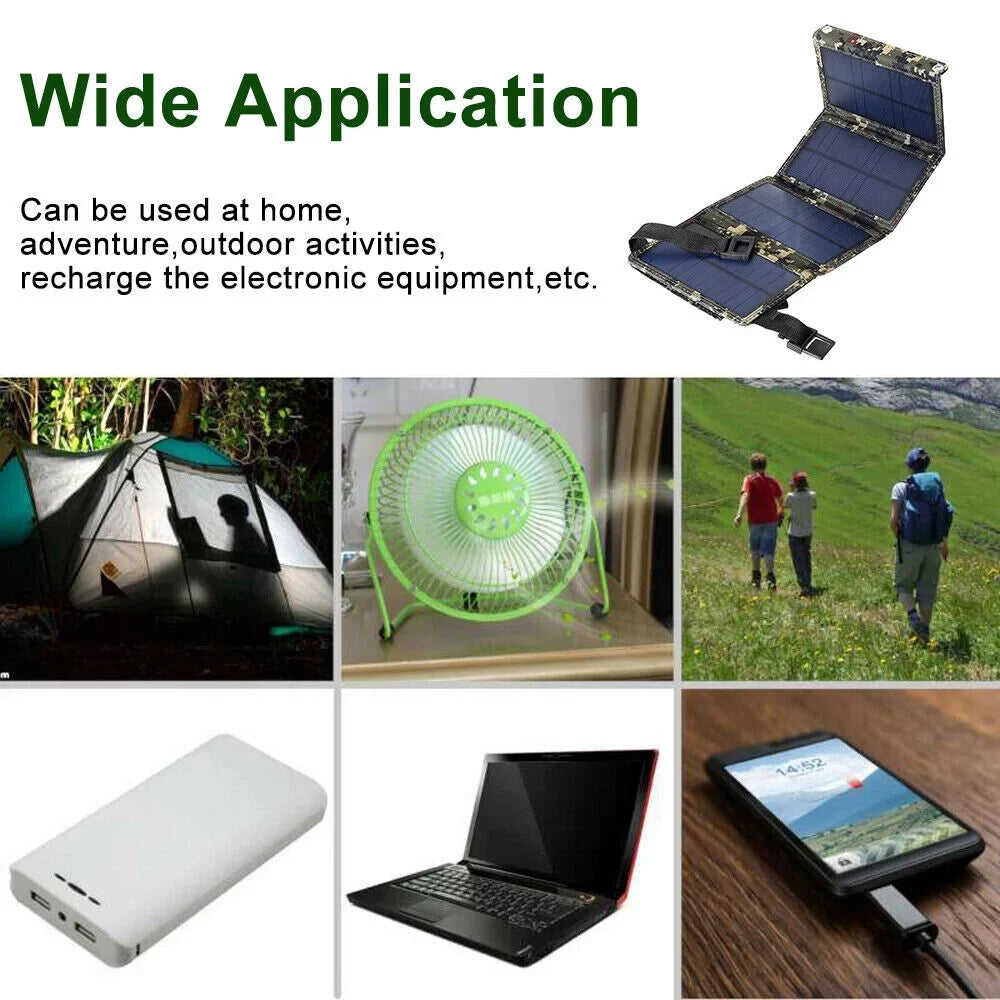 OnemayshipOnemayship Foldable Outdoor 80W USB Solar Panel Portable Phone Charger Camping Hiking Rechargeable Battery High superior