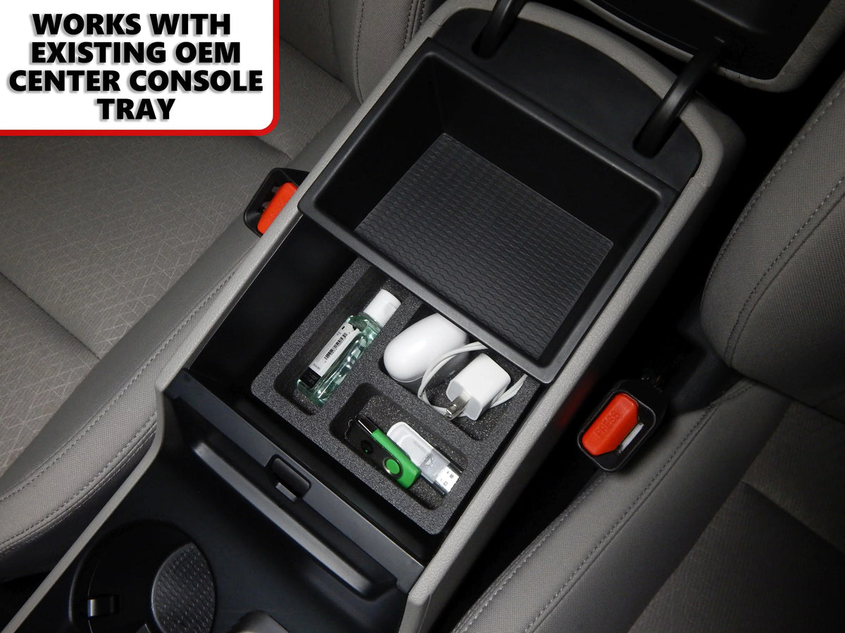 Red Hound Auto Center Console Organizer 2 Piece Stacking Set Vehicle Inserts matching with Hyundai Tucson 2016-2019 (Without Hand Brake) Black Anti-Rattle