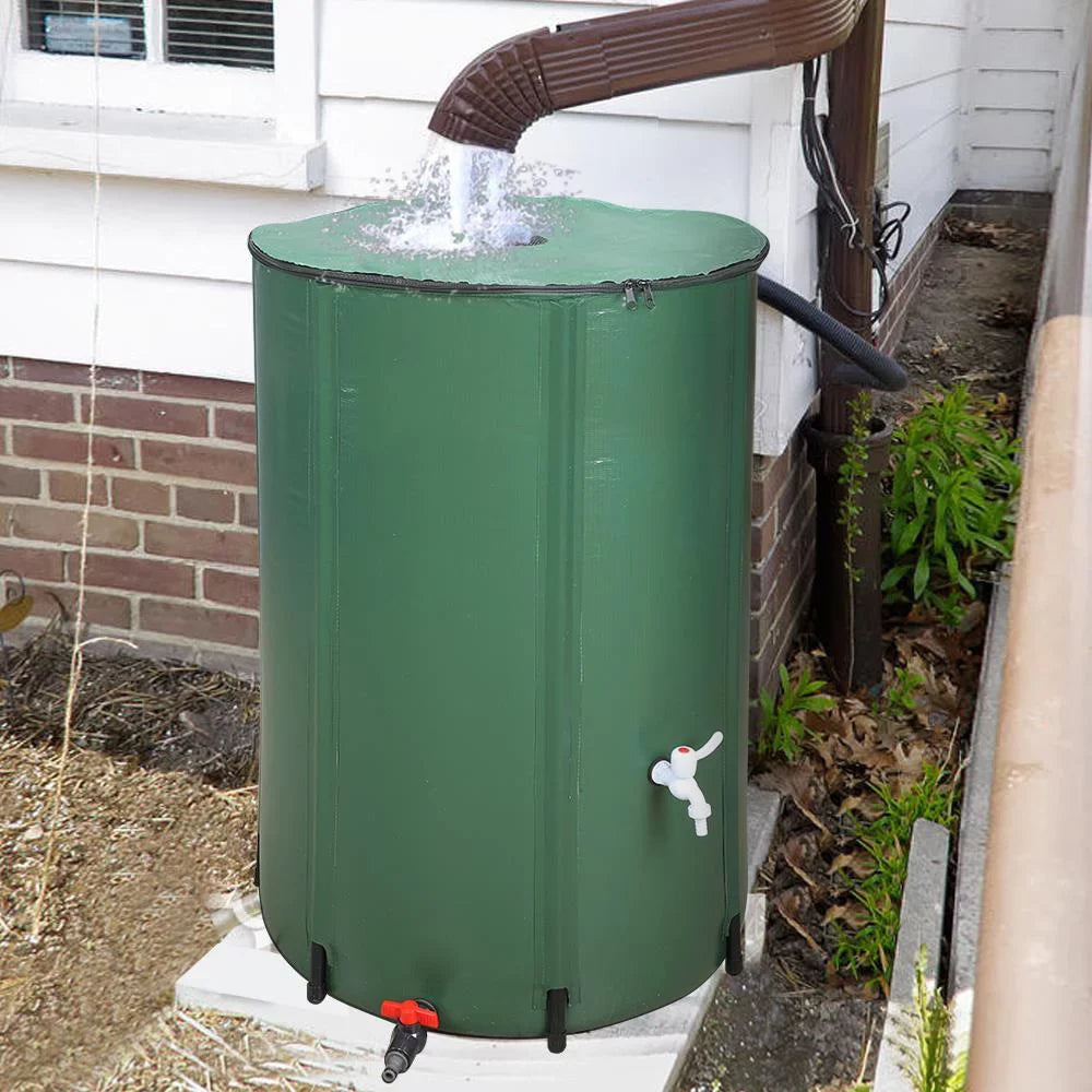 Winado Portable 100 Gallon Rain Barrel Patio aqua Storage Barrel Green