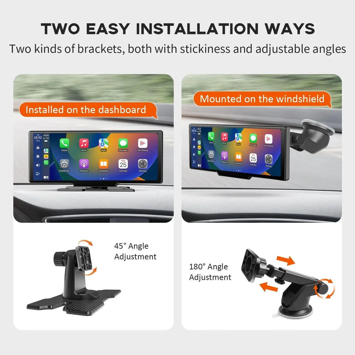 Herilary Wireless  Carplay Screen Car Stereo Android Auto Car Play Adapter 10.26" Touch Screen Wireless Carplay with 2.5K Dash Cam, Mirror Link/Siri/Wifi/Bluetooth/Double Din