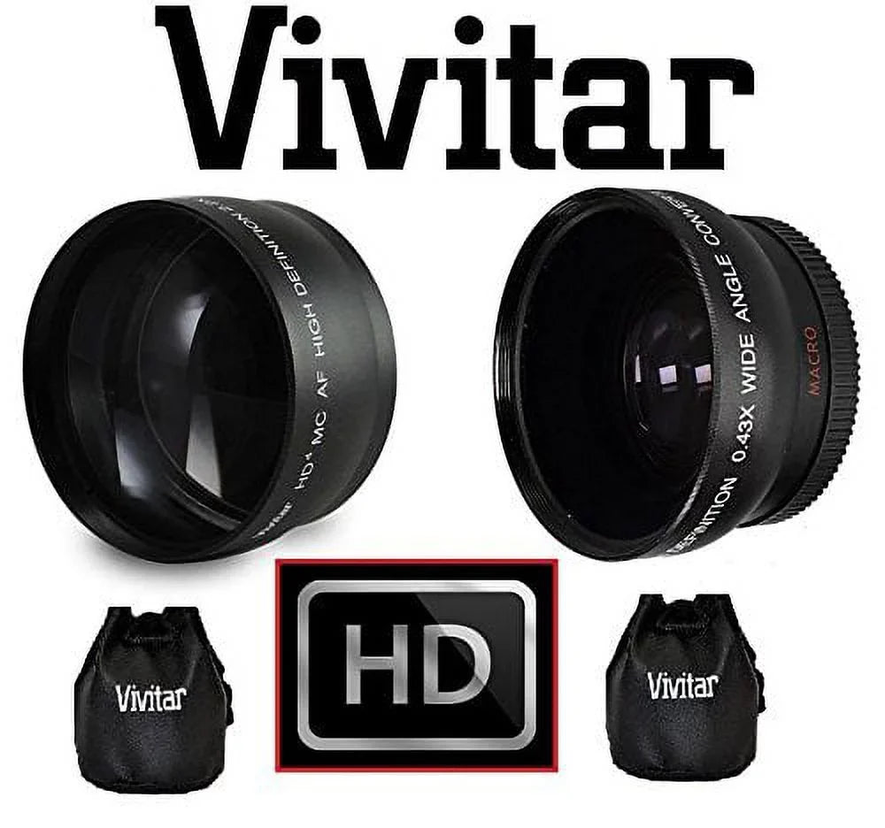 2-Pcs LENS SET PRO HD WIDE ANGLE & TELEPHOTO LENS for  FM10 (52mm suitable)