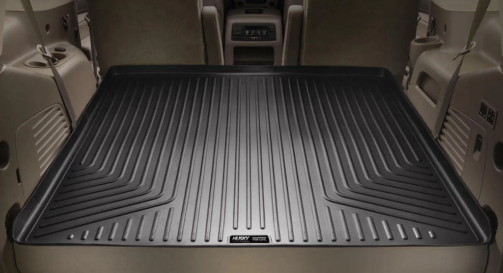 Husky by RealTruck Weatherbeater Series Cargo Liner behind 3rd Row Black matching with 21 Chevrolet Suburban/GMC Yukon XL appropriate with select: 2021-2023 Cadillac Escalade