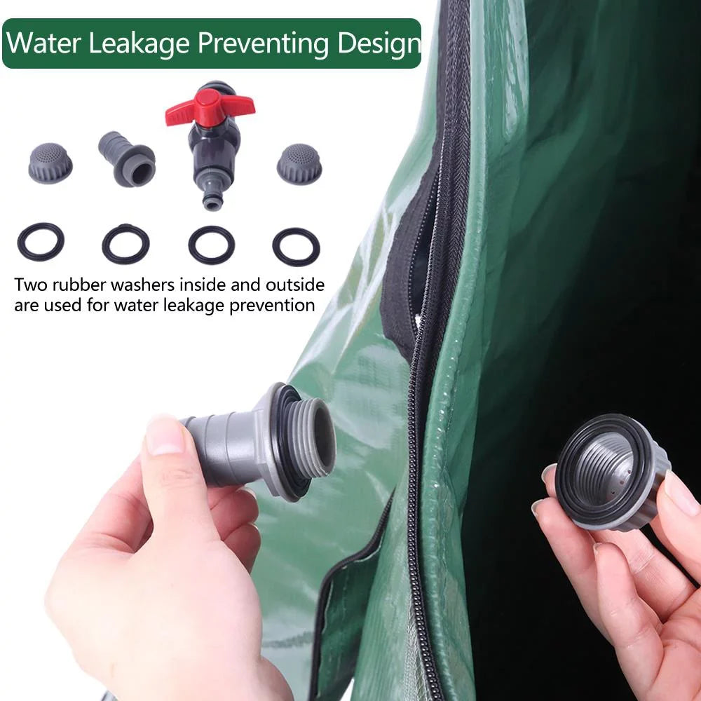 Winado Portable 100 Gallon Rain Barrel Patio aqua Storage Barrel Green
